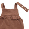 Solid Beaver Corduroy: Yoke Ruffle Overall