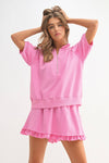Rosy Ruffle Lounge Set: Pink
