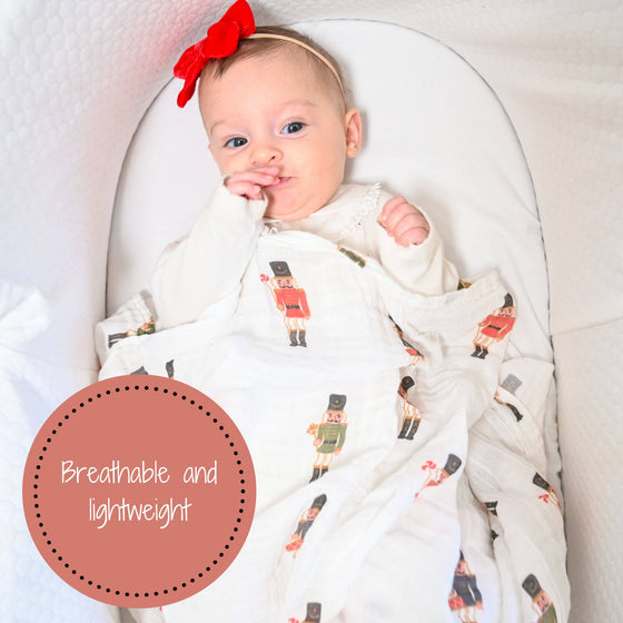 What's Cracking Christmas Baby Muslin Cotton Blanket