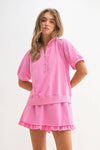 Rosy Ruffle Lounge Set: Pink