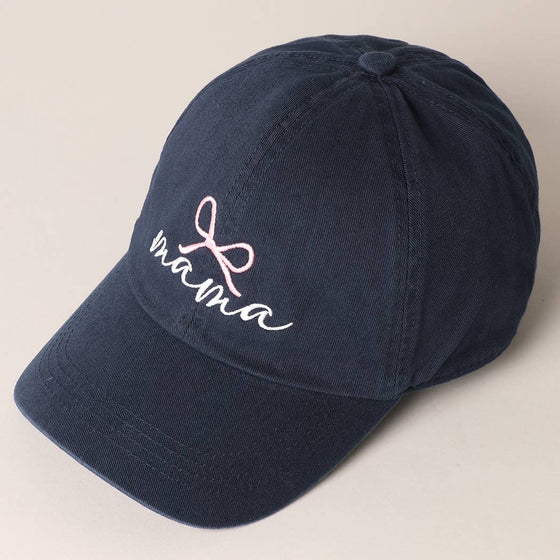 Mama & Bow Embroidered Baseball Cap