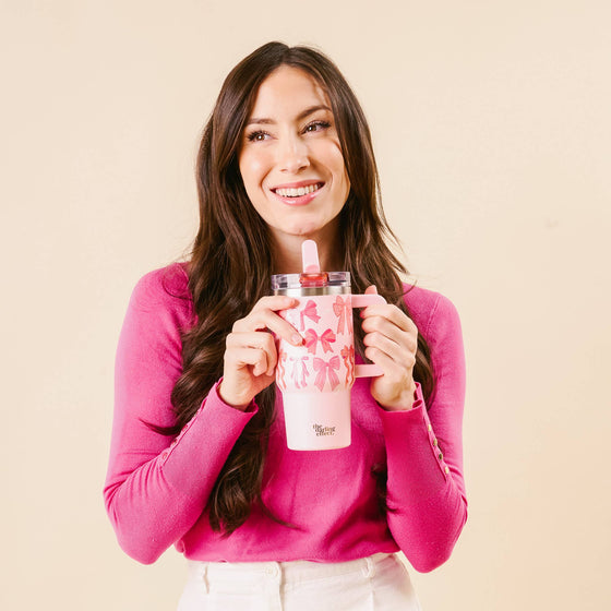 20 oz Flip Straw Tumbler-Blushing Bows