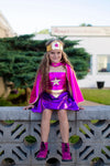 Superhero Star Dress, Cape & Headpiece