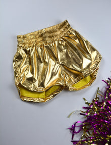  Gold Metallic Shorts