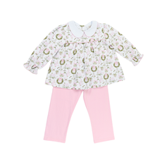  Christmas Toile and Stripe Collins Classic Leggings