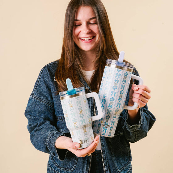 40 oz Flip Straw Tumbler-Oh So Fancy Blue