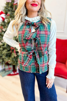  Green Puffer Bow Vest