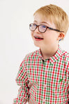 Dean's List Dress Shirt: Richmond Red & Kiawah Kelly Green Gingham