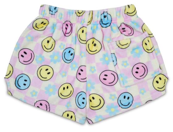 Happy Check Plush Shorts