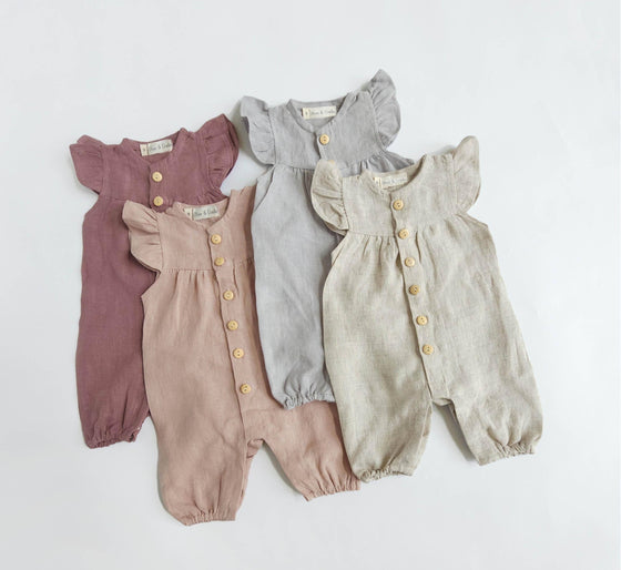 Jennifer Linen Jumper + Bow: Oat| Natural Linen