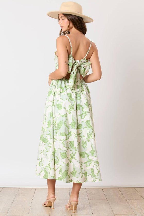 Floral Wave Printed Maxi Dress