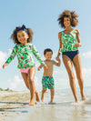 Flamingo Frenzy Ruffle Rash Guard 2-piece