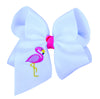 Flamingo Embroidered Bow