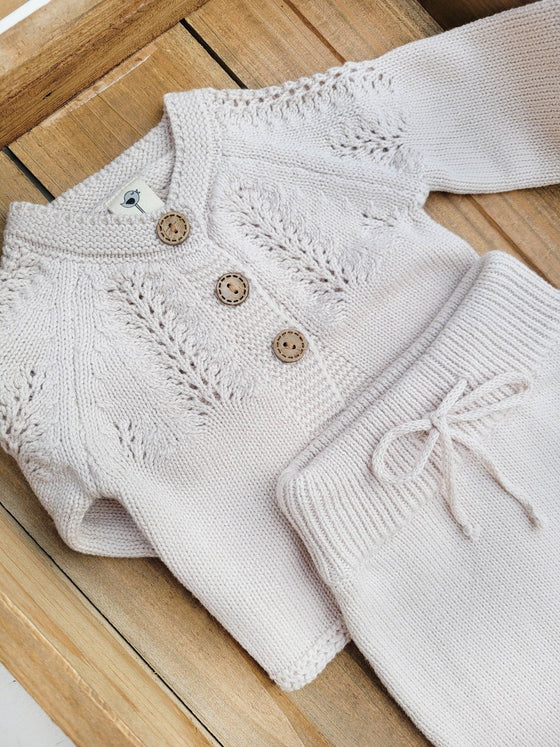 Olesya Cotton Knit Sweater: Mauve
