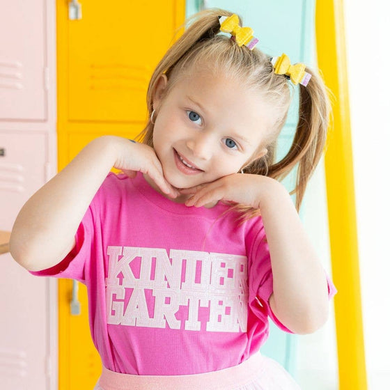 Kindergarten Sequin Patch Short Sleeve T-Shirt