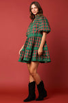 Christmas Plaid Mini Dress