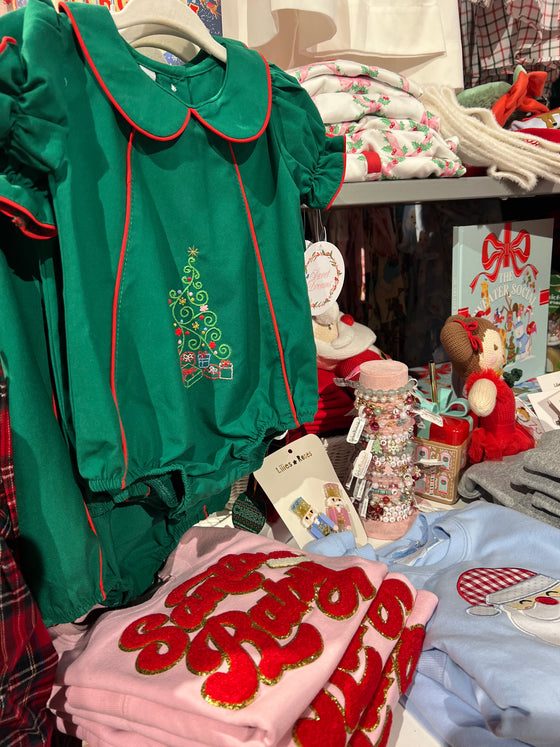 Christmas Tree Embroidered Green Bubble