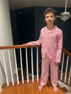 Red Stripe Button Down Pajama Set