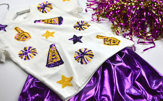 Purple & Yellow Cheer Shirt