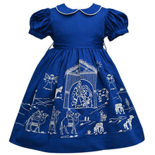  Holiday Nativity Scene Embroidered Dress