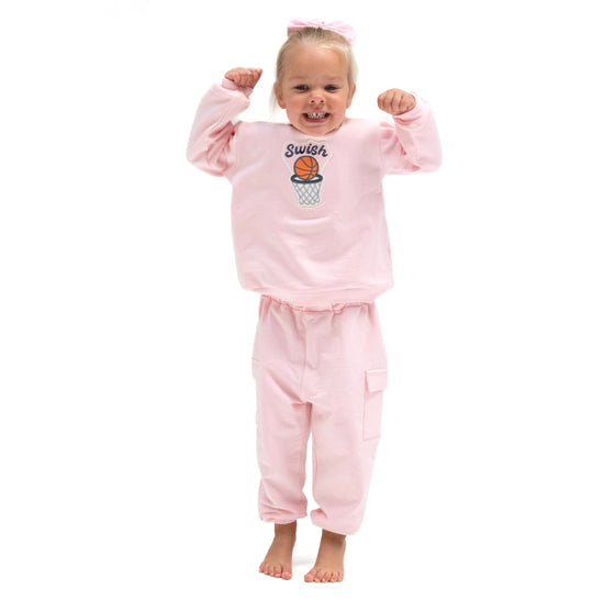 Basketball Oversized Sweatshirt: Pink