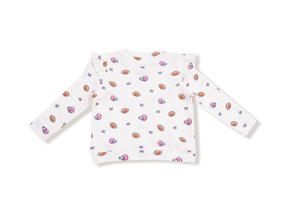 Footballs and Bows: 
Ruffle Waffle Top and Waffle Flare Pant