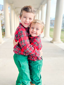  Red Plaid Button Down Shirt