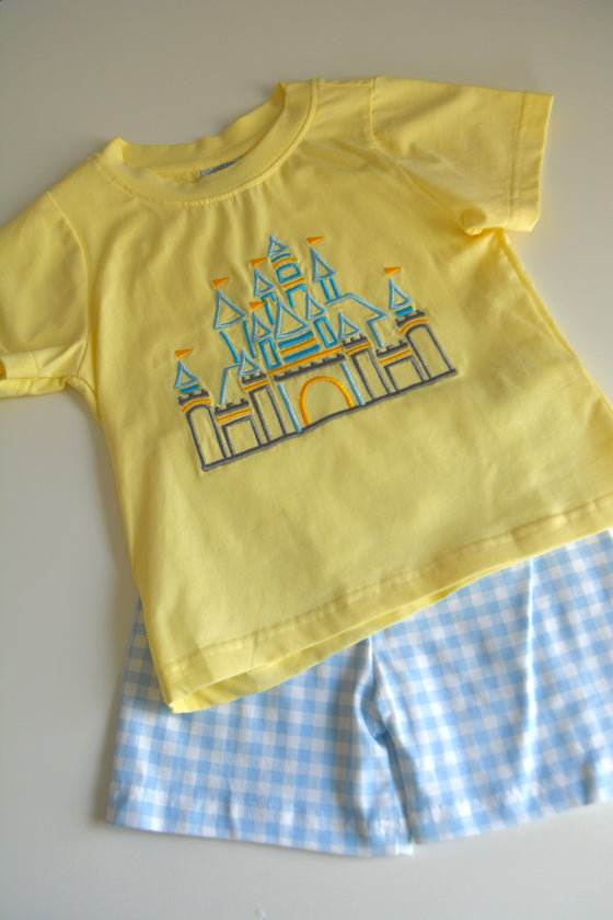 Yellow Castle Shorts Set