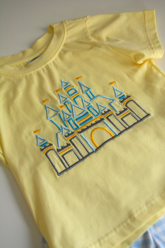 Yellow Castle Shorts Set