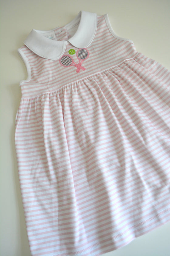 Courtside Cuties Appliqué Collared Sleeveless Dress