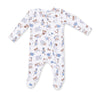 Blue Football Nursery 2 Way Zipper Footie