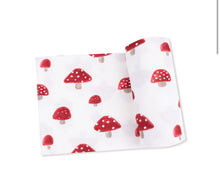  Painterly Mushrooms:
Swaddle Blanket