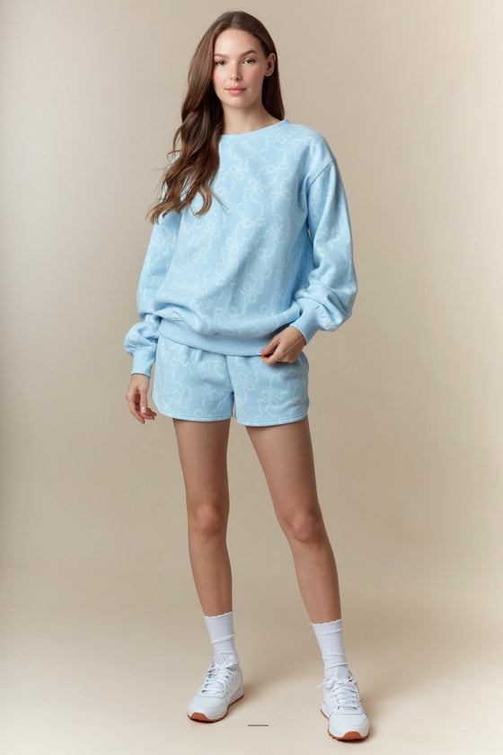 Baby Blue Bow Shorts