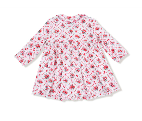 Rose Bow Lattice - L/S Ric-Rac Jill Dress