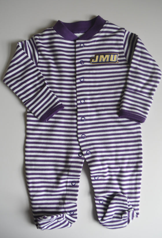 JMU Striped Footed Romper