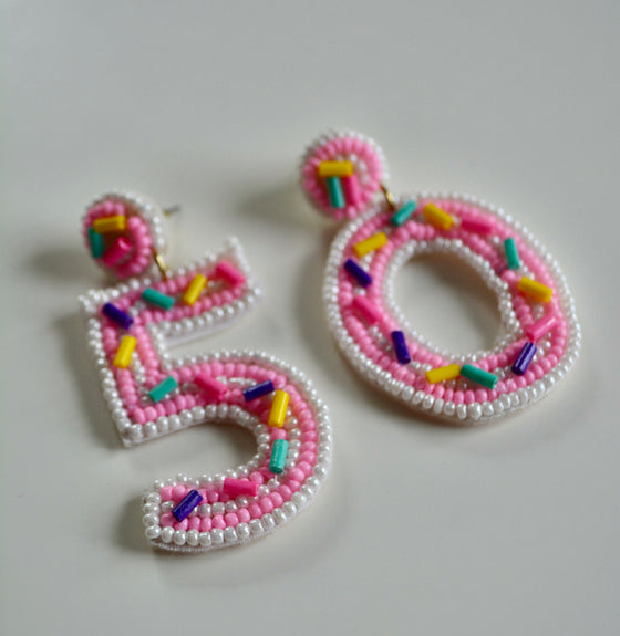 Birthday Year Beaded Earrings