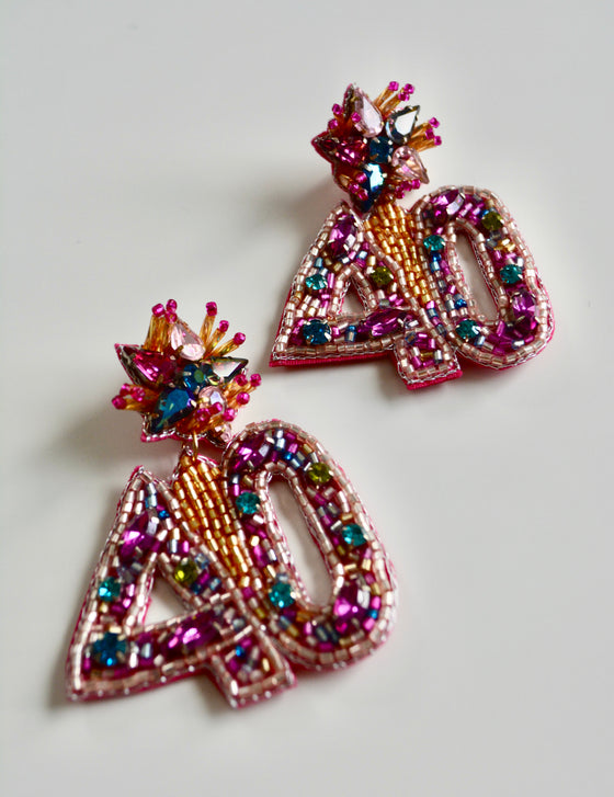 Birthday Year Beaded Earrings