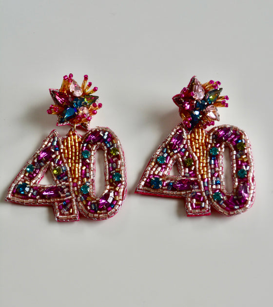 Birthday Year Beaded Earrings