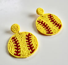  Softball Beaded Earrings