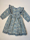 Blue Floral Frill Dress