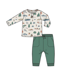  Fishing Things: 
L/S Henley Top & Waffle Jogger