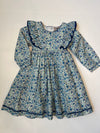 Blue Floral Frill Dress