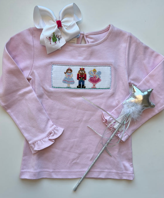 Nutcracker Smocked Long Sleeve Shirt