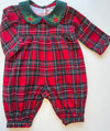 Red Plaid Collar Coverall