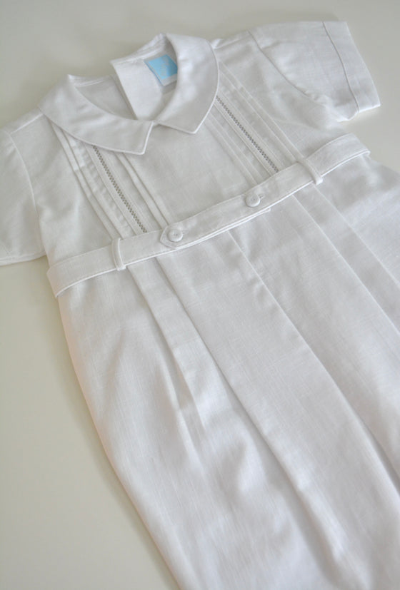 White Linen Collared Longall