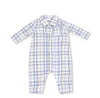 Blue Plaid Polo Romper