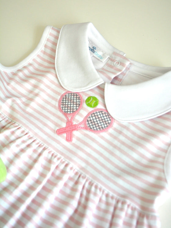 Courtside Cuties Appliqué Collared Sleeveless Dress