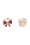 Holiday Bow and Snowflake Ring Set