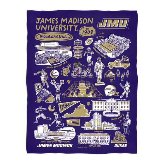 James Madison Sketched Plush Soft Blanket