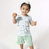 Fishing Crew Neck Tee with Casual Short